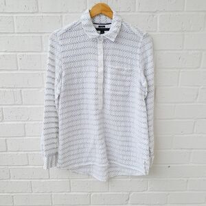 TOMMY HILFIGER Boyfriend Preppy Fit Rolled Sleeves Nautical Coastal Top sz: S